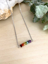 Load image into Gallery viewer, Rainbow Gemstone Bar Necklace - Pride Necklace