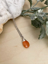 Load image into Gallery viewer, Carnelian Orange Gemstone Drop Necklace