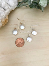 Load image into Gallery viewer, White Coin Pearl Earrings