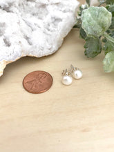 Load image into Gallery viewer, White Freshwater Pearl Studs on Sterling Silver Posts 6 mm