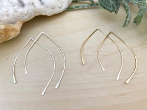 Marquise Open Hoop Earrings in Gold fill or Sterling Silver