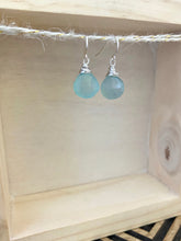 Load image into Gallery viewer, Aqua Blue Chalcedony Gemstone Drop Earrings - Sterling Silver