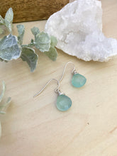 Load image into Gallery viewer, Aqua Blue Chalcedony Gemstone Drop Earrings - Sterling Silver