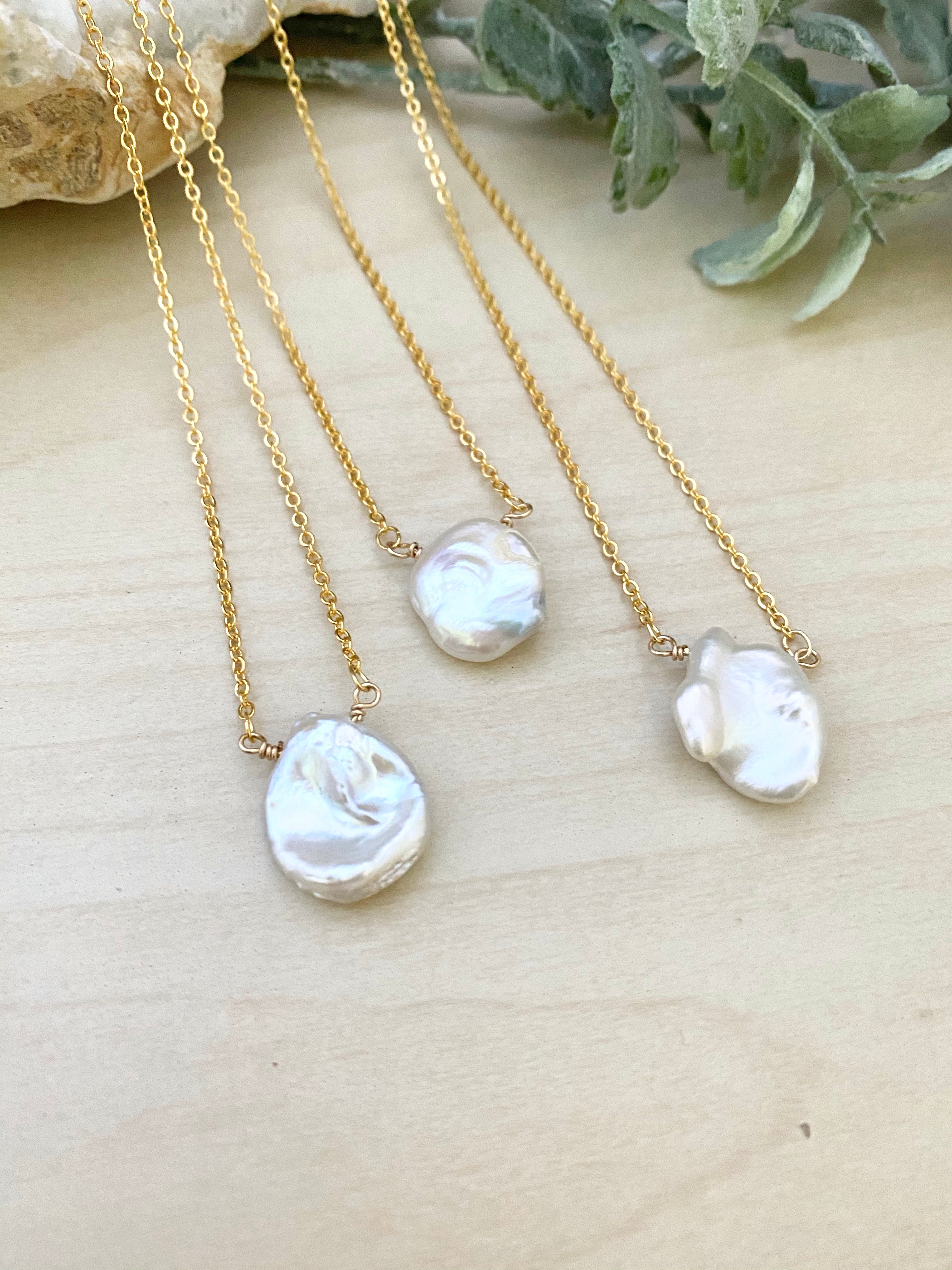 Single Keshi Pearl Necklace | Girl with the Pearl Handmade Jewelry 
