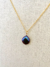 Load image into Gallery viewer, Dark Purple Single Coin Pearl Necklace