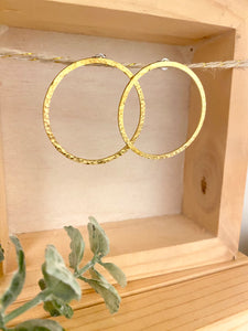 Hammered Circle Hoops on Stainless Steel Posts