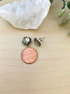 Labradorite studs on sterling silver posts