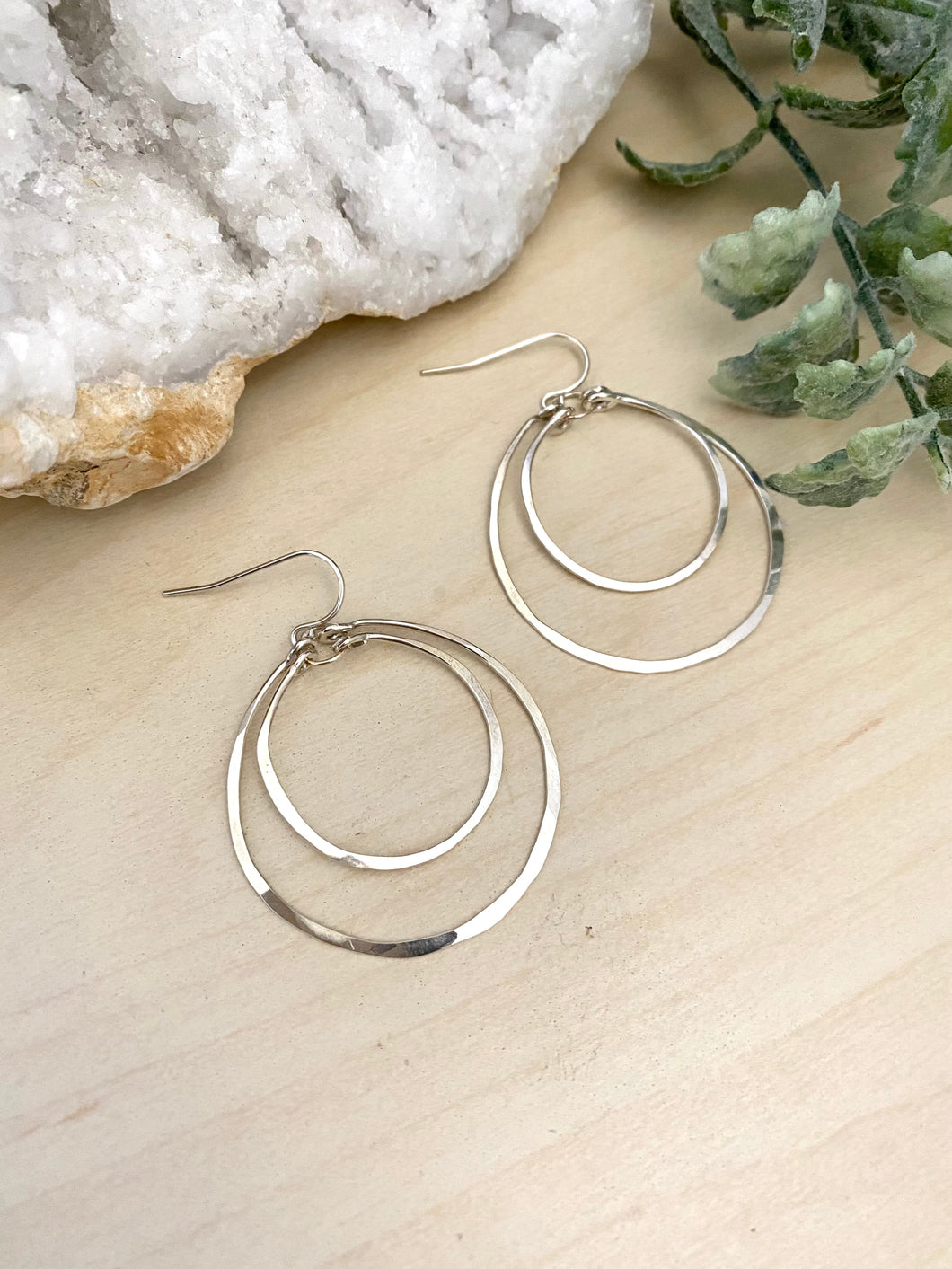 Double Hoops - 14k Gold Filled or Sterling Silver