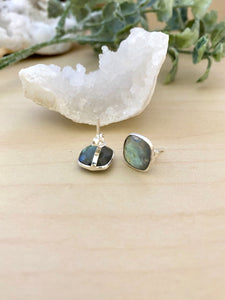 Labradorite studs on sterling silver posts