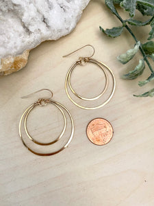 Double Hoops - 14k Gold Filled or Sterling Silver