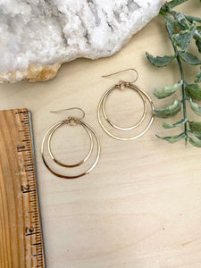 Double Hoops - 14k Gold Filled or Sterling Silver