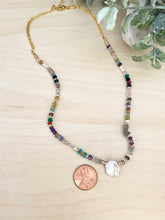 Load image into Gallery viewer, Confetti Colourful Pearl and Gemstone Statement Necklace - Adjustable 16 to 18 inches