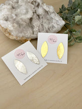 Load image into Gallery viewer, Hammered Marquise Studs - Stainless Steel Posts