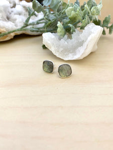 Labradorite studs on sterling silver posts