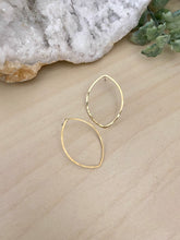 Load image into Gallery viewer, Gold Open Marquise Studs - Stainless Steel Posts