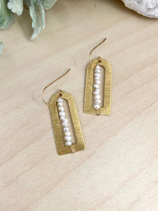 Pearl Arch Earrings - 14k Gold filled Ear Wires