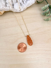 Load image into Gallery viewer, Carved Leaf Necklace in Aventurine - 14k Gold Filled