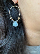 Load image into Gallery viewer, Alia Earrings - Boulder Opal and Labradorite Inverted Hoop earrings - Gold fill