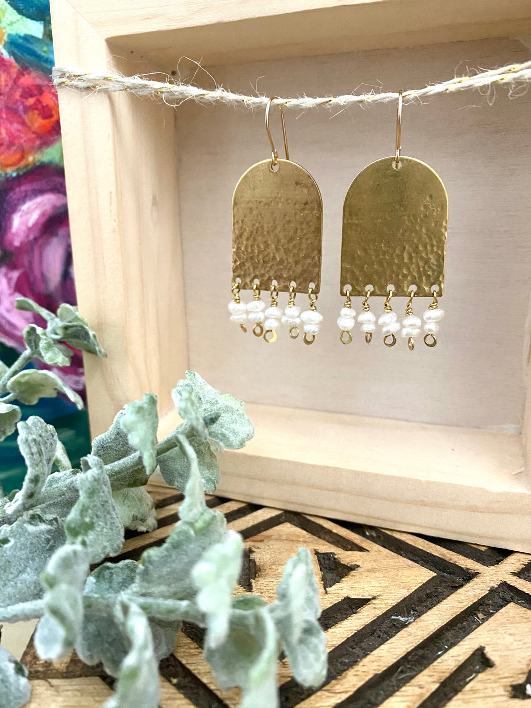 Pearl Fringe Earrings - Gold fill Ear Wires