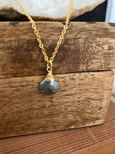 Load image into Gallery viewer, Black Gemstone Drop Necklace