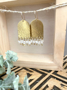 Pearl Fringe Earrings - Gold fill Ear Wires