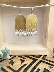 Pearl Fringe Earrings - Gold fill Ear Wires