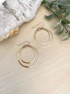Double Hoops - 14k Gold Filled or Sterling Silver