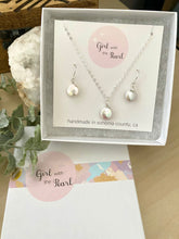 Load image into Gallery viewer, Small White Coin Pearl Gift Set - Sterling Silver or 14k Gold filled