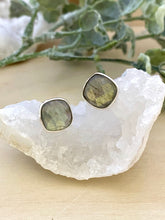 Load image into Gallery viewer, Labradorite studs on sterling silver posts