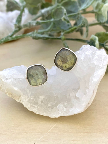 Labradorite studs on sterling silver posts