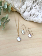 Load image into Gallery viewer, Small White Coin Pearl Gift Set - Sterling Silver or 14k Gold filled