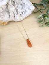 Load image into Gallery viewer, Carved Leaf Necklace in Aventurine - 14k Gold Filled