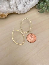 Load image into Gallery viewer, Gold Open Marquise Studs - Stainless Steel Posts